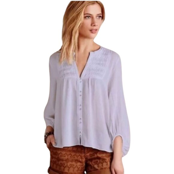 Anthropologie Maeve Pintuck Peasant Blouse - Picture 5 of 5